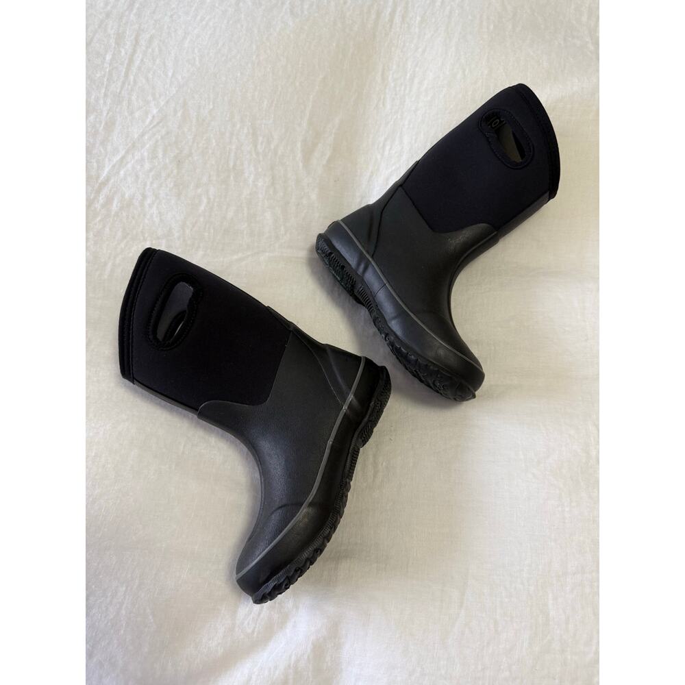 Bogs | Unisex Youth SZ 1 | Original Pull On Black Neoprene Rain Snow Play Boots - Picture 7 of 11